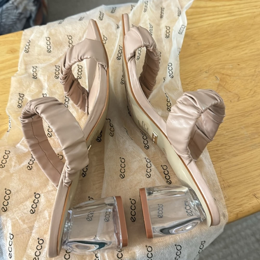 Tahari Double Band Strap Nude Sandals